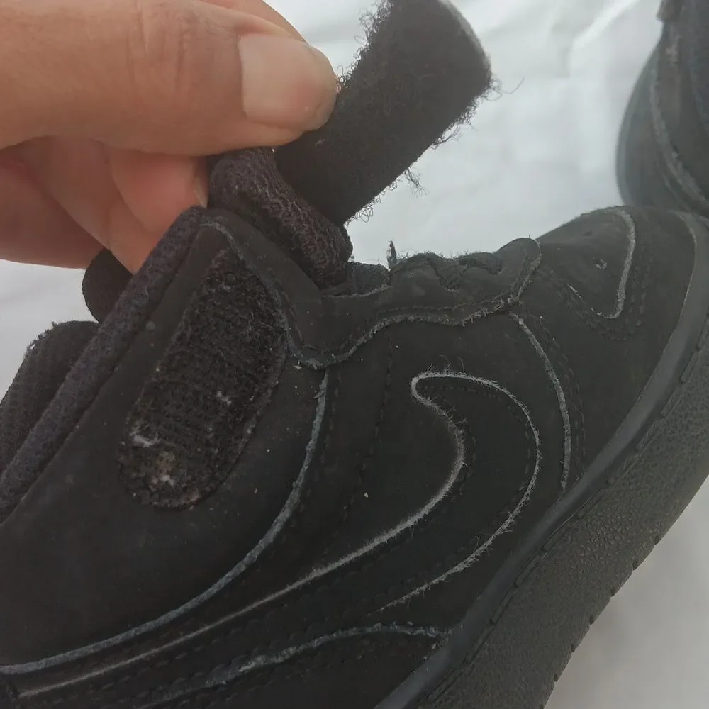 Nike Court Borough Black High-Top Sneakers with Velcro Closure Baby Size 7